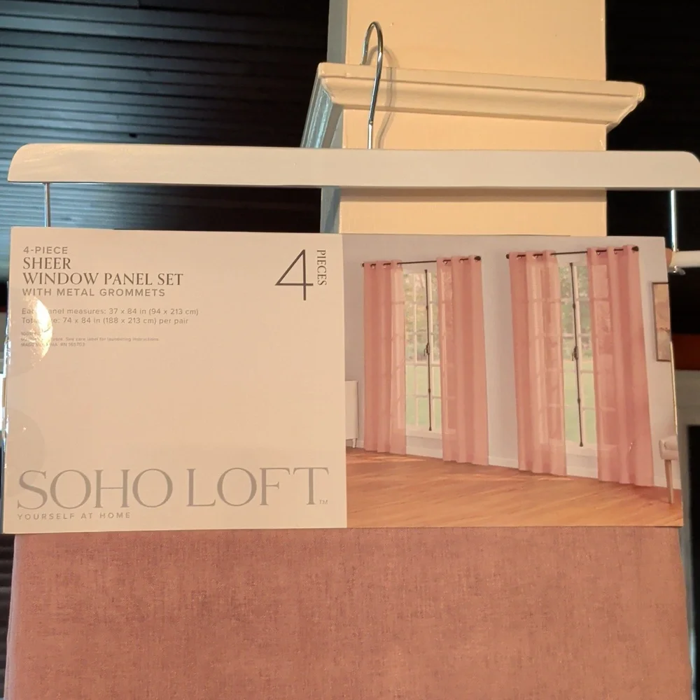 Four Piece Set Of Sheer Window Panels By Soho Loft, Brand New!